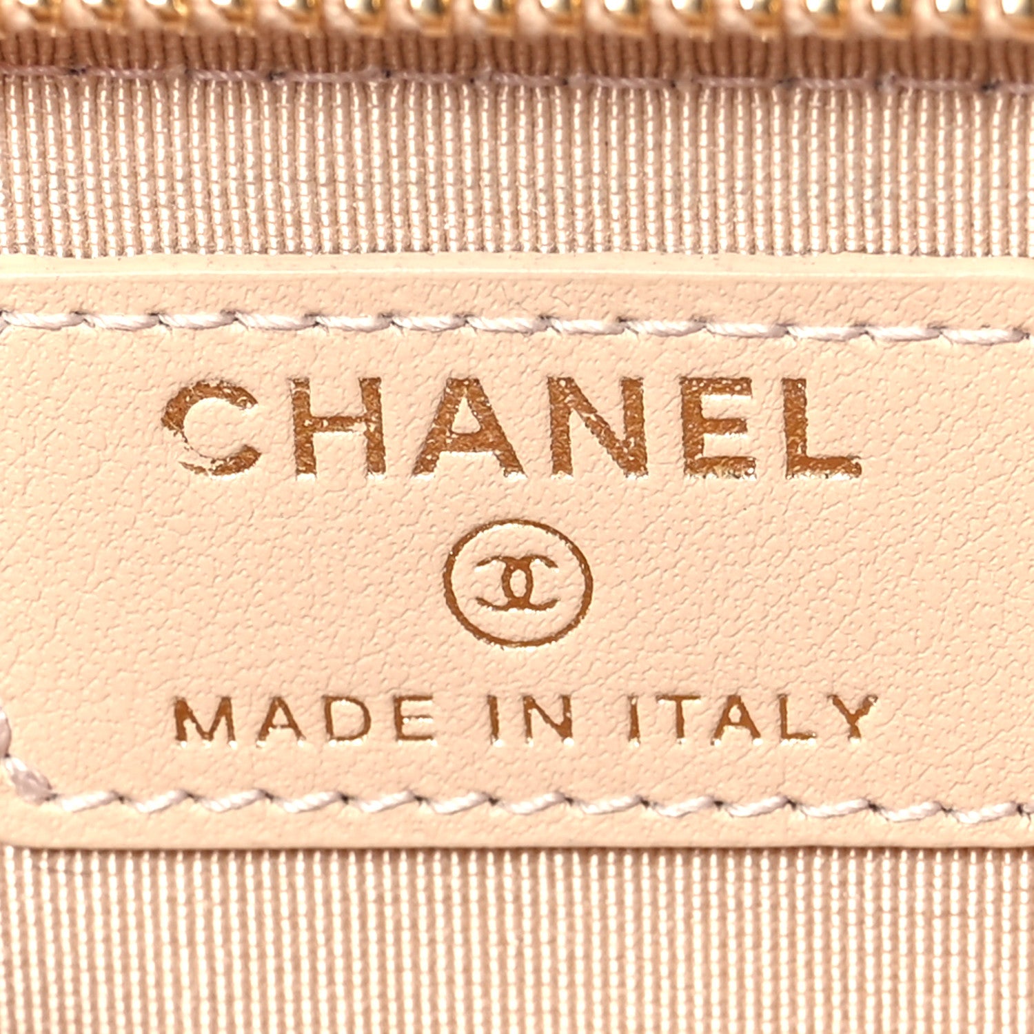 Chanel Caviar Quilted Zip Around Coin Purse Beige 6 of 8