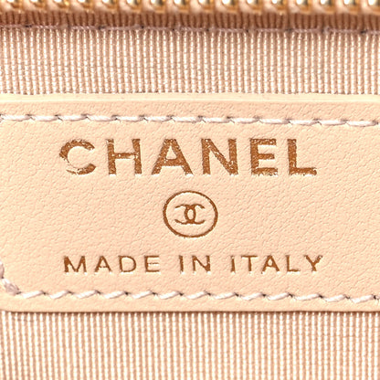 Chanel Caviar Quilted Zip Around Coin Purse Beige 6 of 8