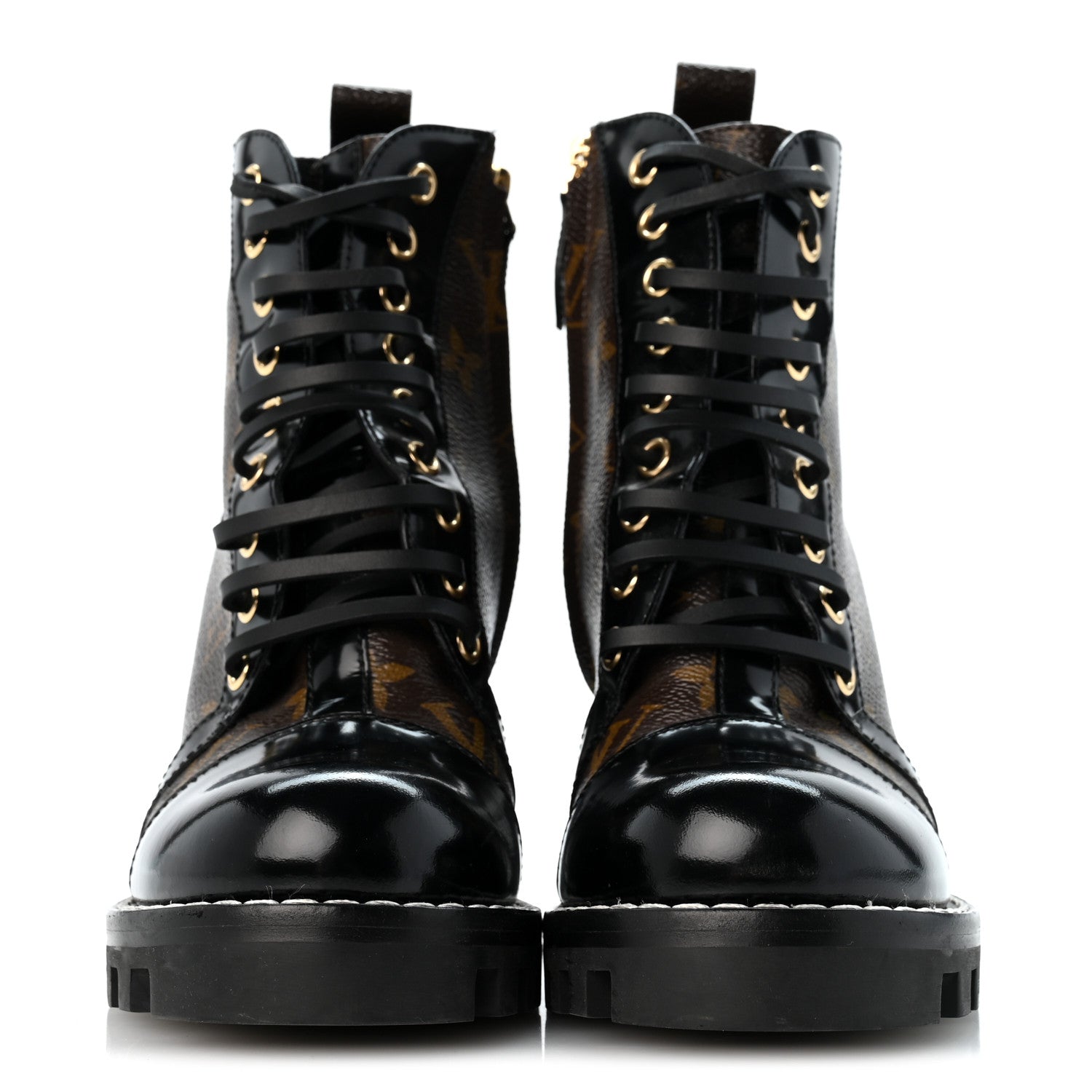 Louis Vuitton Patent Calfskin Monogram Star Trail Ankle Boots 35 Black 3 of 10