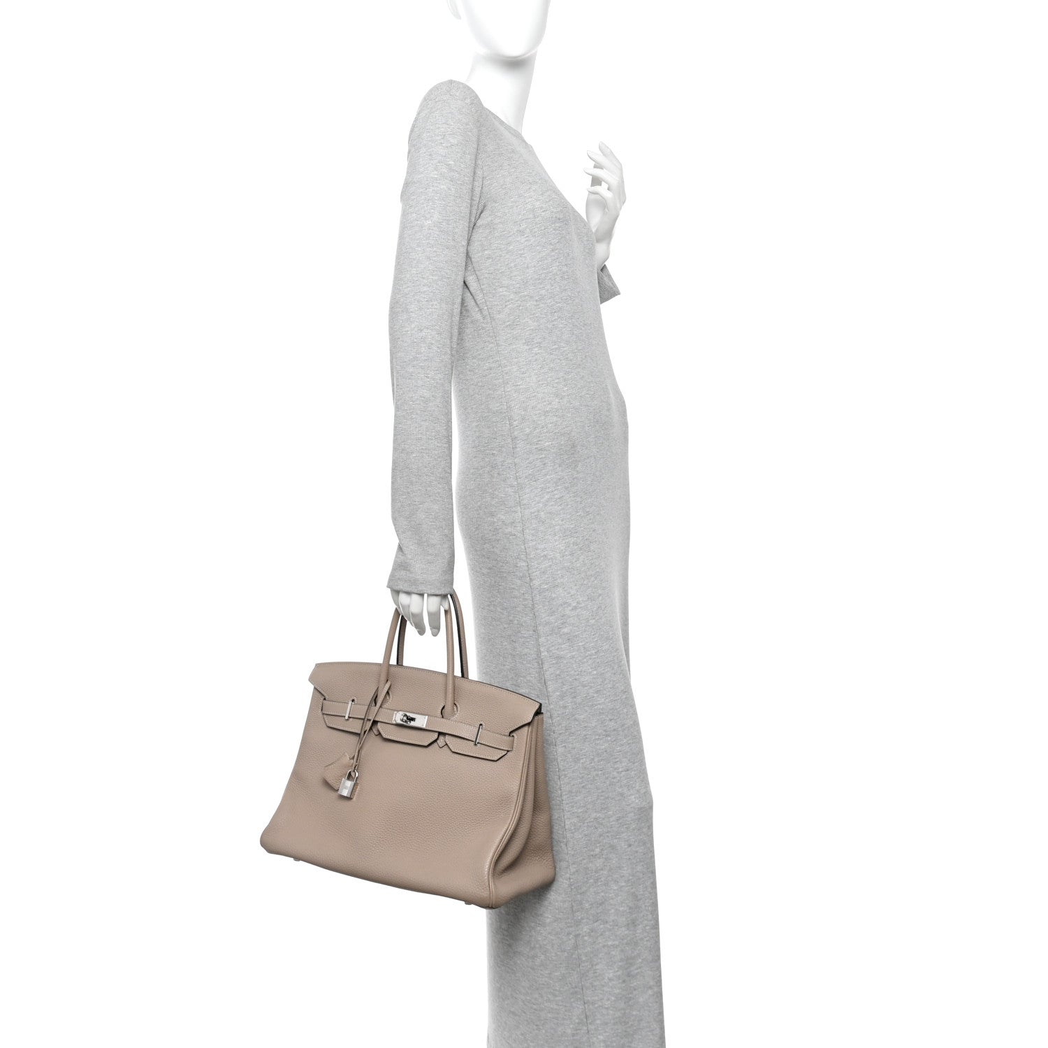 Hermes Togo Horseshoe Birkin 35 Gris Tourterelle Etoupe 2 of 12