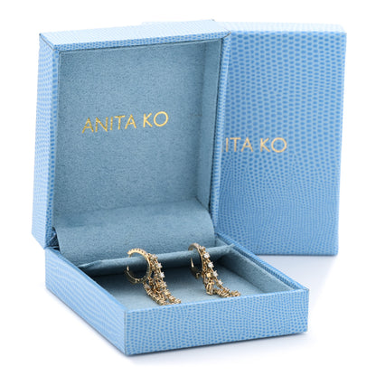 Anita Ko 18K Yellow Gold Diamond Sophia Huggie Earrings 5 of 5