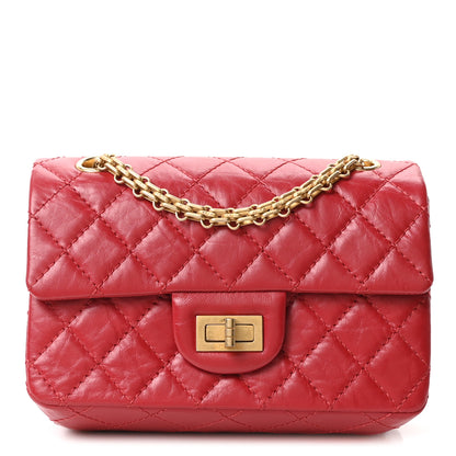 Chanel Aged Calfskin Quilted 2.55 Reissue Mini Flap Red 1 of 10