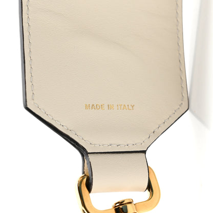 Fendi Ribbon Vitello King Logo Embossed Gingham Woven Adjustable Strap You Light Blue 4 of 5