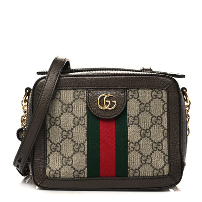 Gucci GG Supreme Monogram Mini Ophidia Top Handle Shoulder Bag Brown 1 of 7