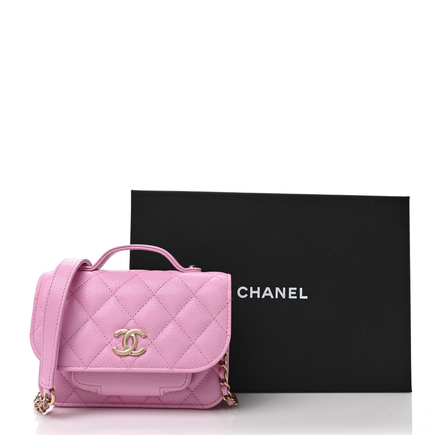 Chanel Caviar Quilted Business Affinity Clutch With Chain Flap Lilac 10 of 10