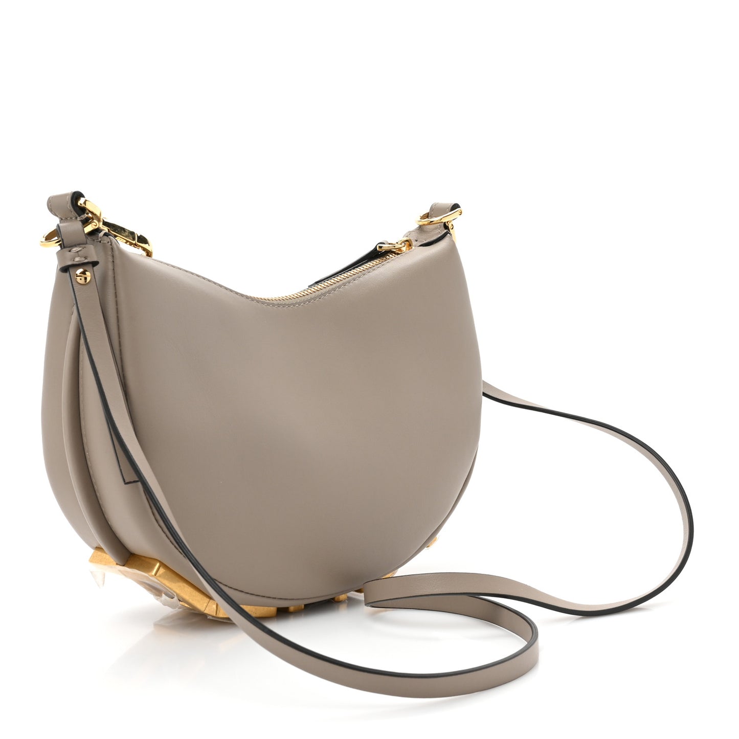 Vitello Grace Matte Mini Fendigraphy Hobo Bag Tortora