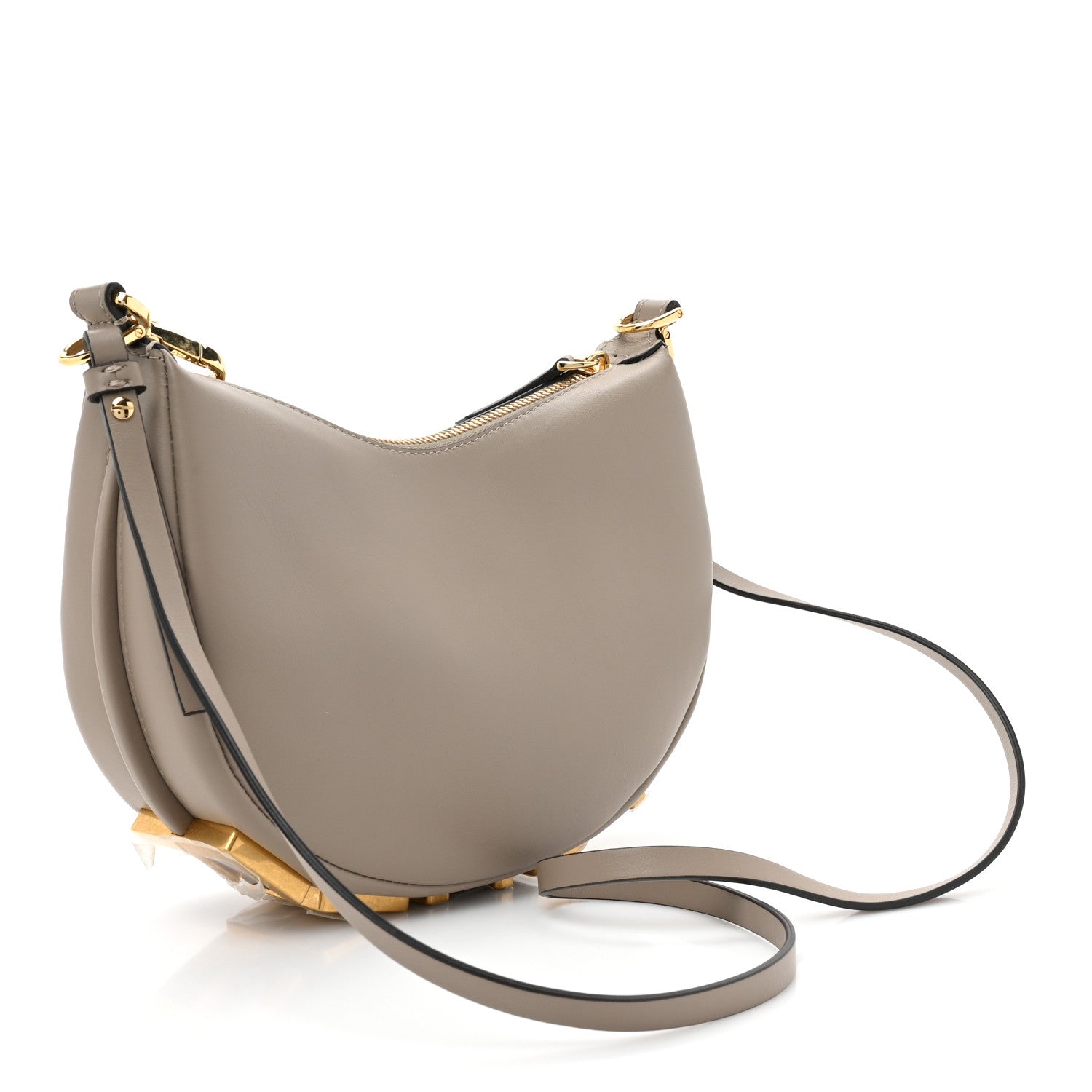 Fendi Vitello Grace Matte Mini Fendigraphy Hobo Bag Tortora 3 of 9