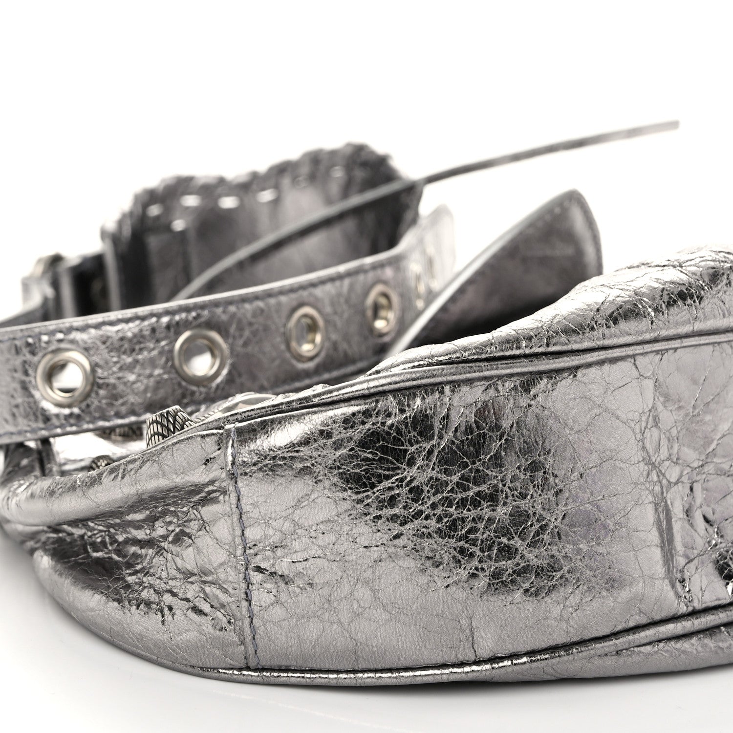 Balenciaga Metallic Agneau Arena Le Cagole Shoulder Bag XS Silver 10 of 11
