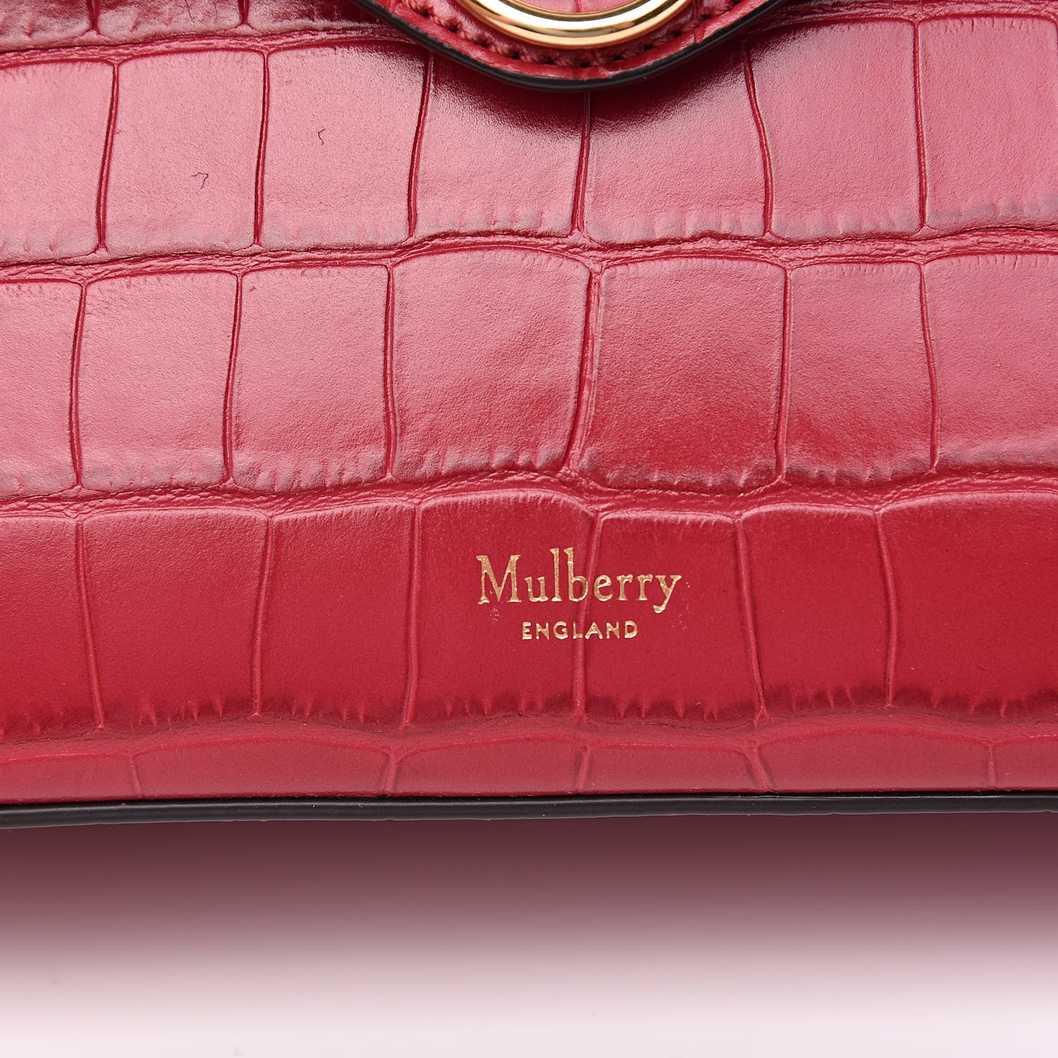 Mulberry Shiny Croc Calfskin Embossed Micro Seaton Red Berry 7 of 9