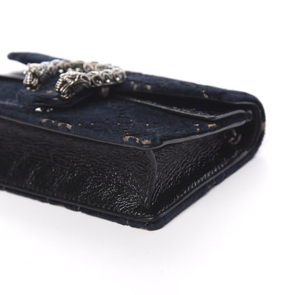 Gucci Velvet GG Monogram Super Mini Dionysus Shoulder Bag Blue Beige Black 13 of 18