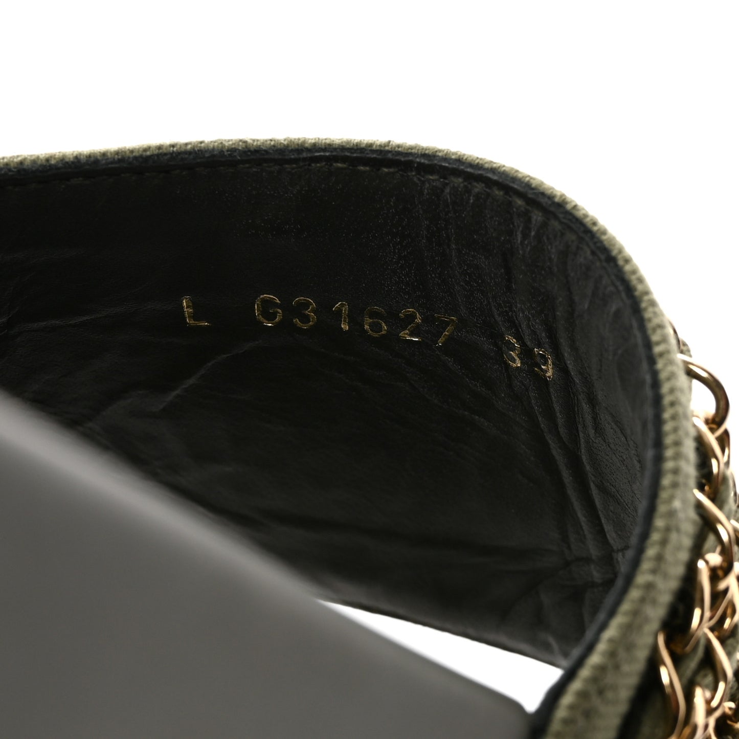 Canvas Chain Flat Sandals 39 Khaki