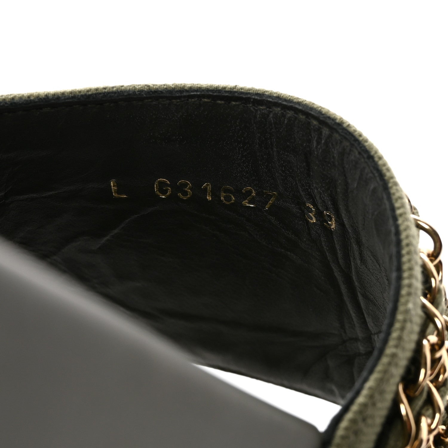 Chanel Canvas Chain Flat Sandals 39 Khaki 9 of 10