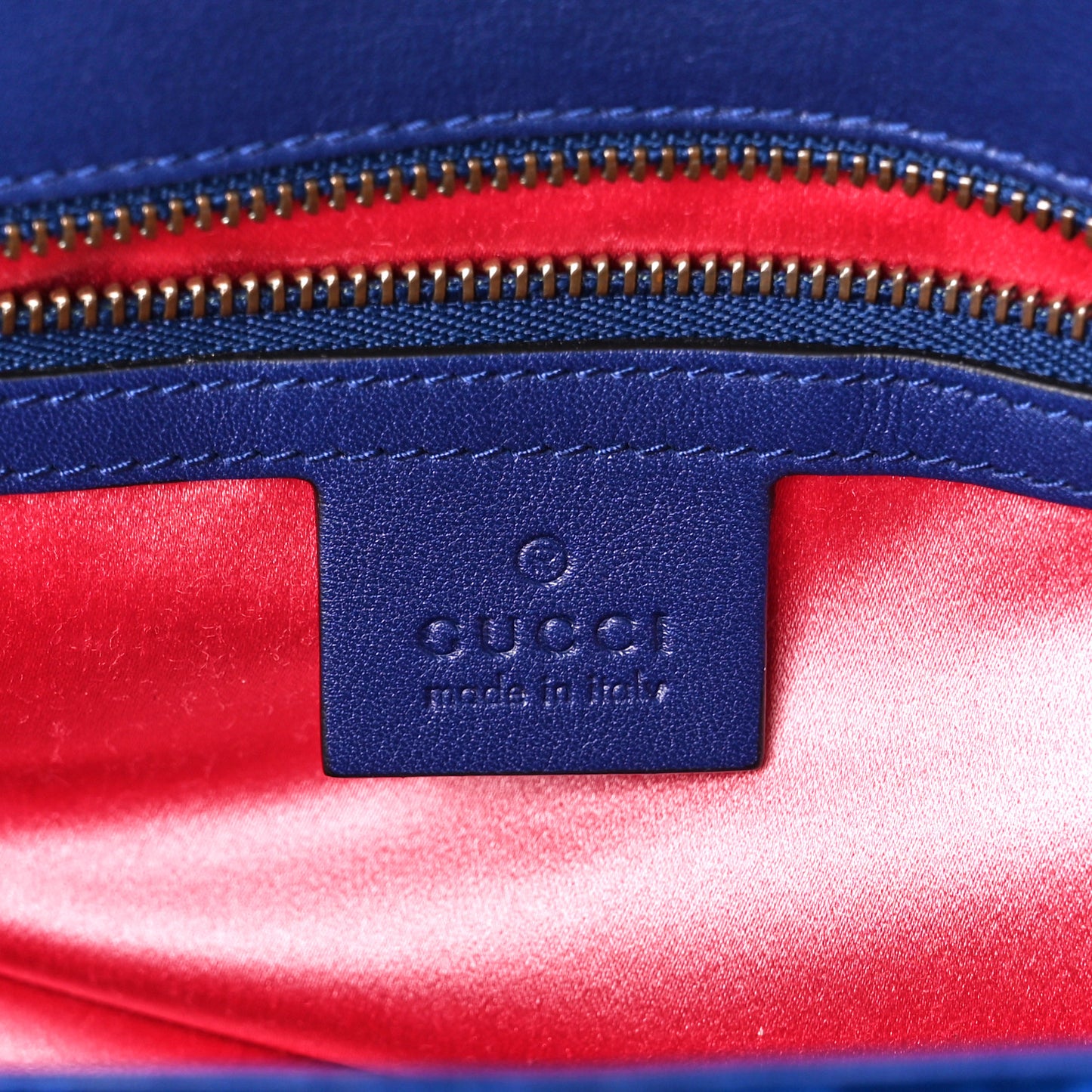 Velvet Matelasse Small GG Marmont Shoulder Bag Cobalt Blue