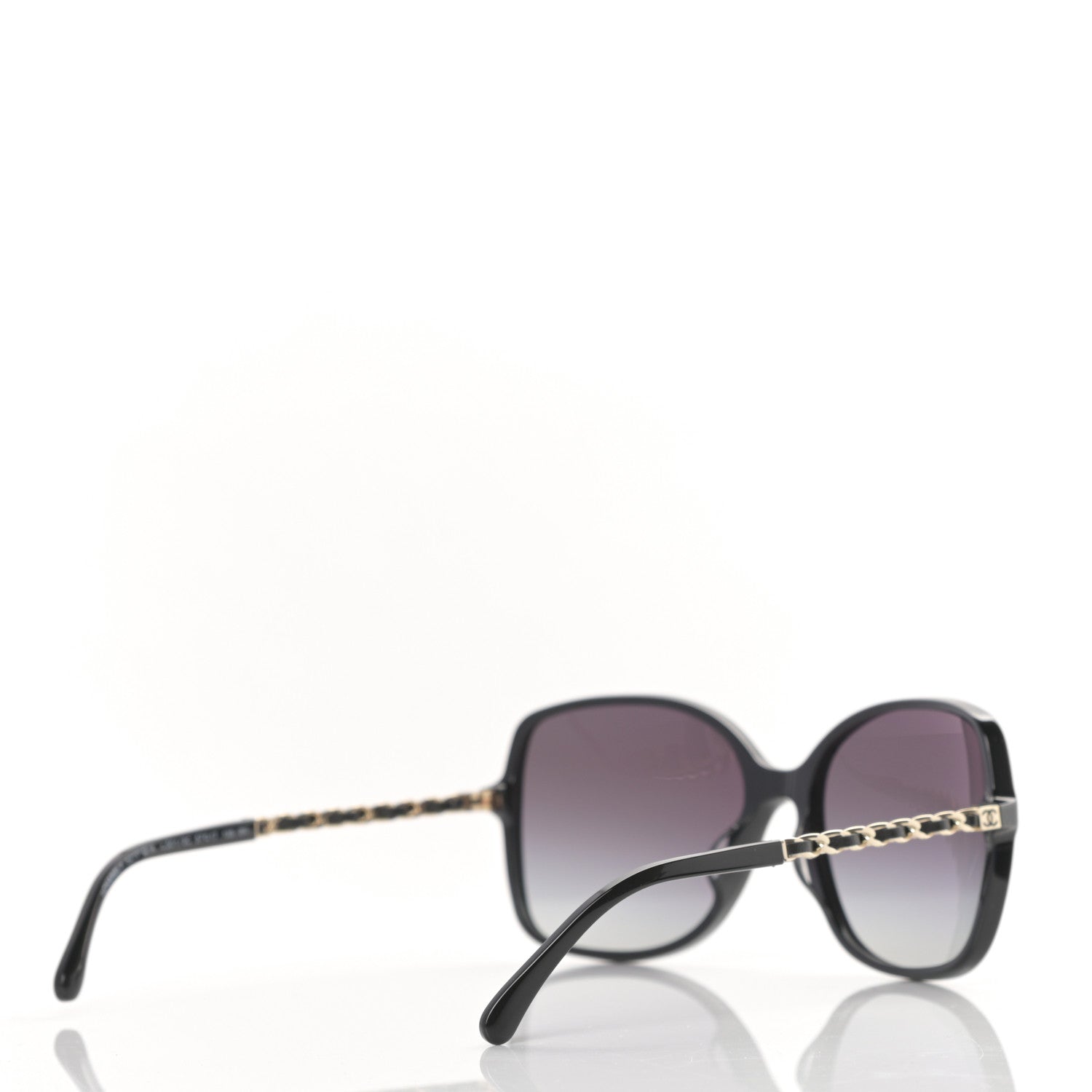 Chanel Lambskin Square Chain Sunglasses 5210-Q Black 4 of 8