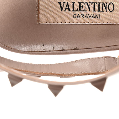 Valentino Garavani Calfskin Lacquered Monochrome Rockstud Ankle Strap 100mm Pumps 38.5 Poudre 8 of 9