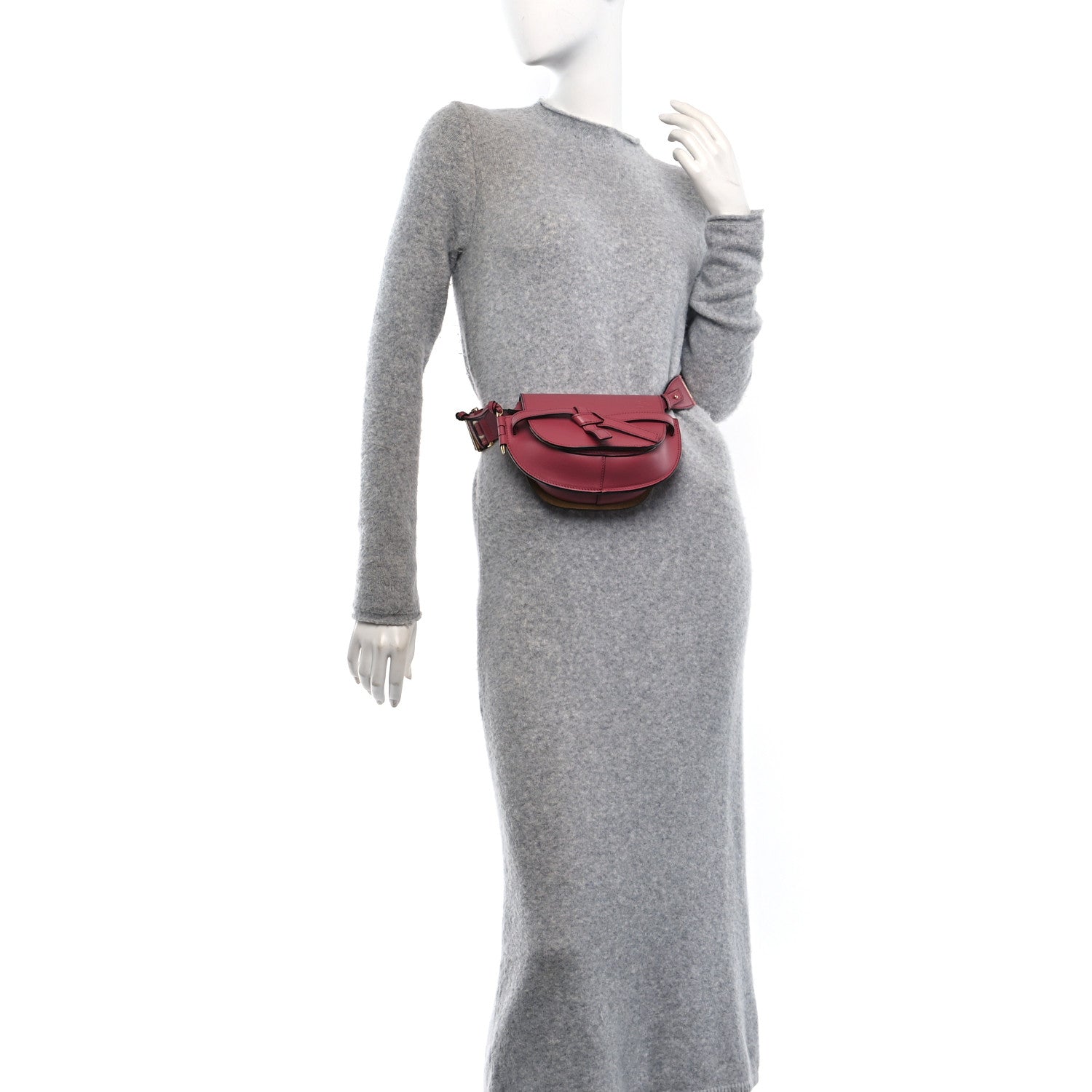 Loewe Calfskin Jacquard Mini Gate Dual Bag Plumrose 3 of 12