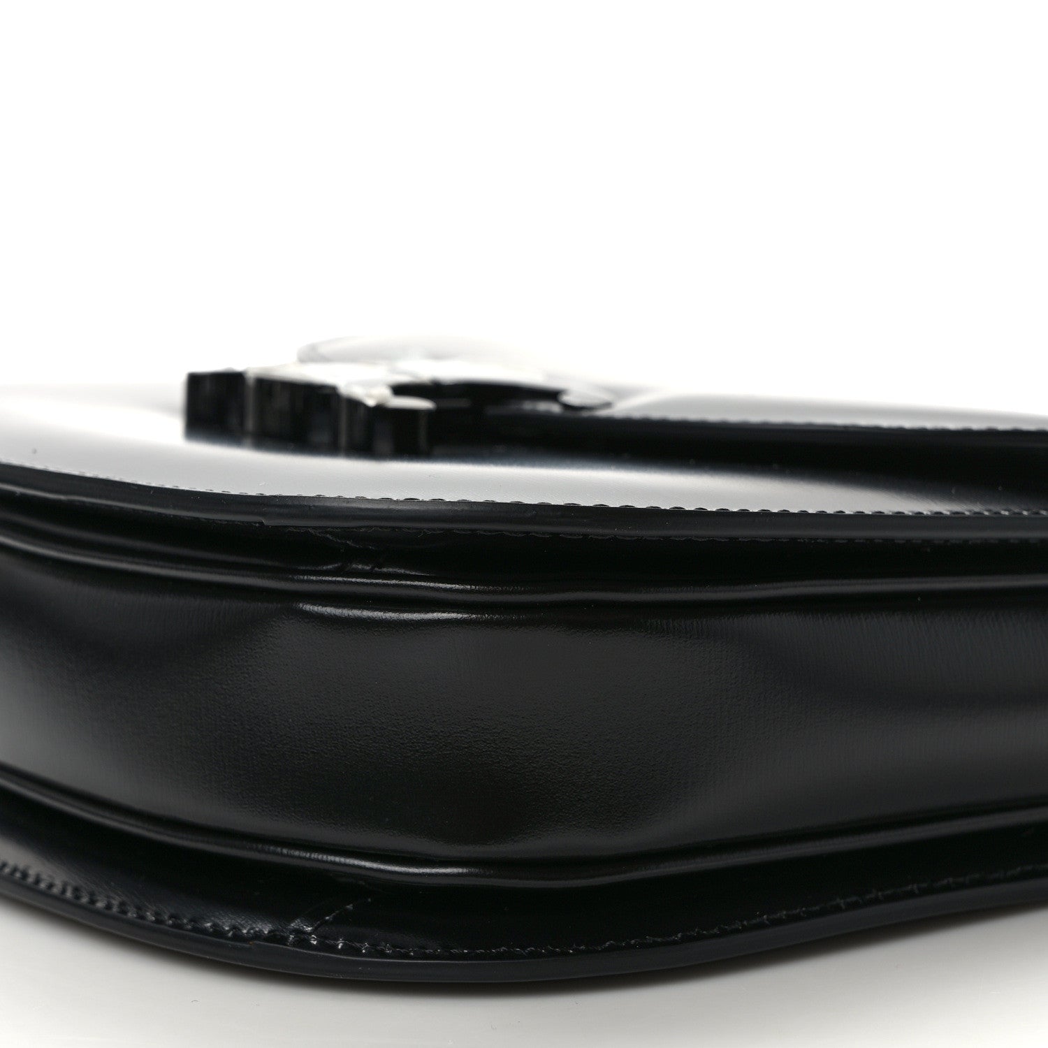 Celine Shiny Calfskin Besace Clea Chain Triomphe Black 9 of 9