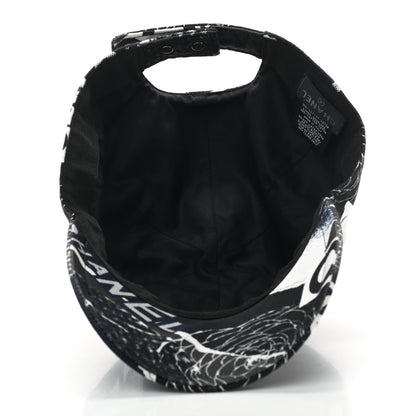 Chanel Cotton Coco Print Cap Hat Navy Black White 6 of 7