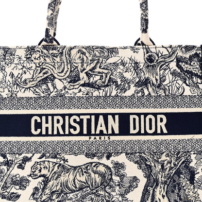 Christian Dior Canvas Embroidered Medium Dioriviera Toile De Jouy Book Tote Blue Blue 8 of 10