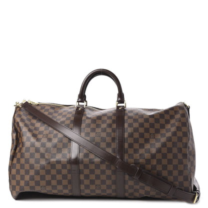Louis Vuitton Damier Ebene Keepall Bandouliere 55 1 of 9