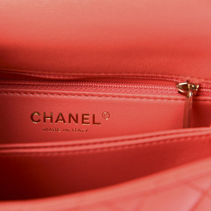 Chanel Caviar Quilted Mini Coco Handle Flap Red 6 of 10