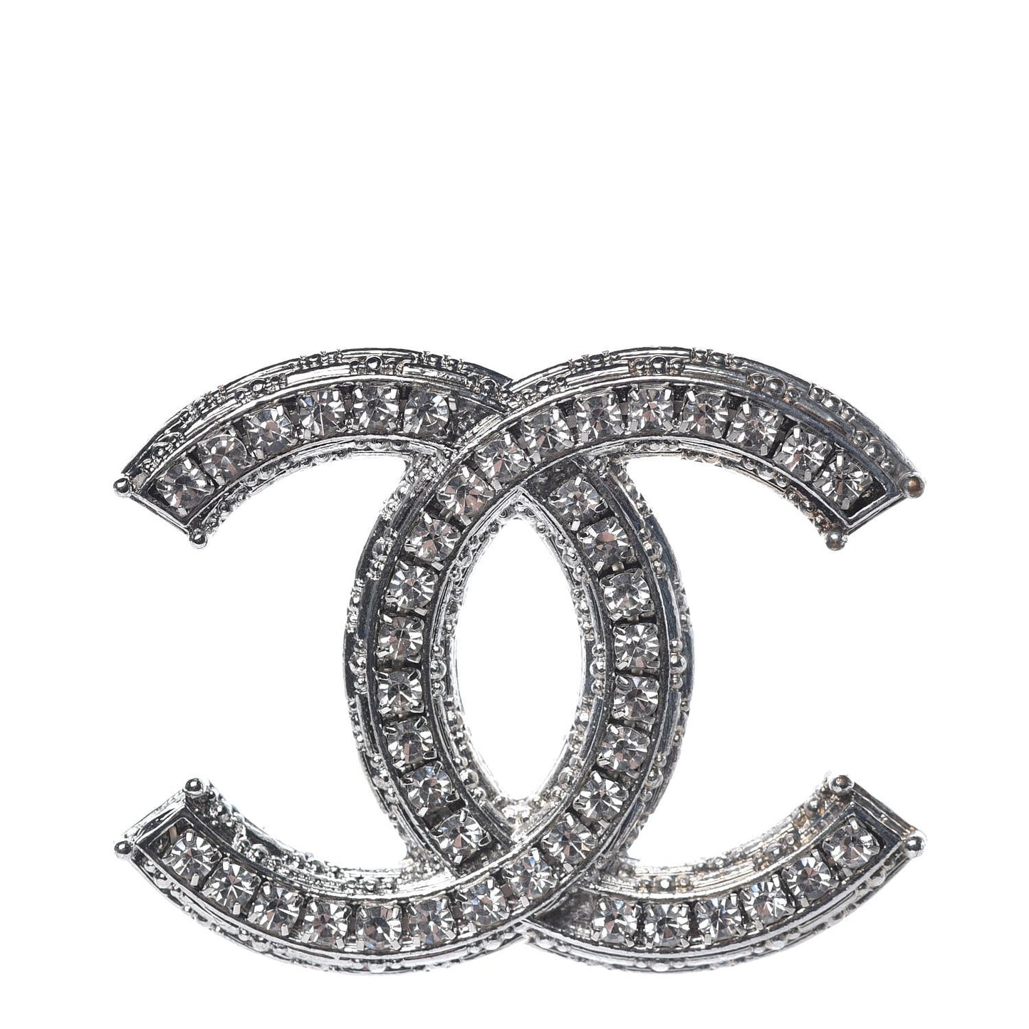 Swarovski Crystal CC Brooch Silver