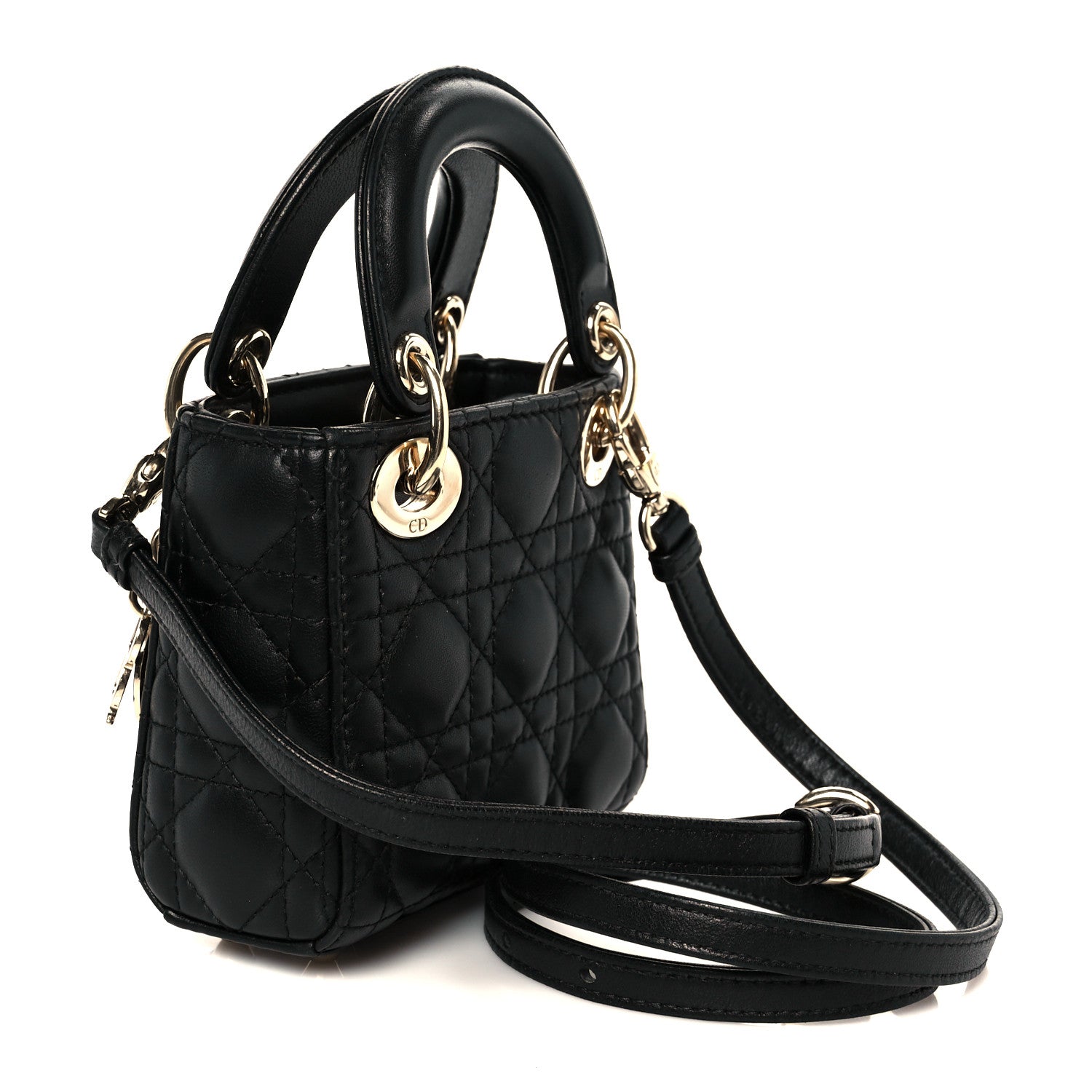 Christian Dior Lambskin Cannage Micro Lady Dior Black 3 of 10