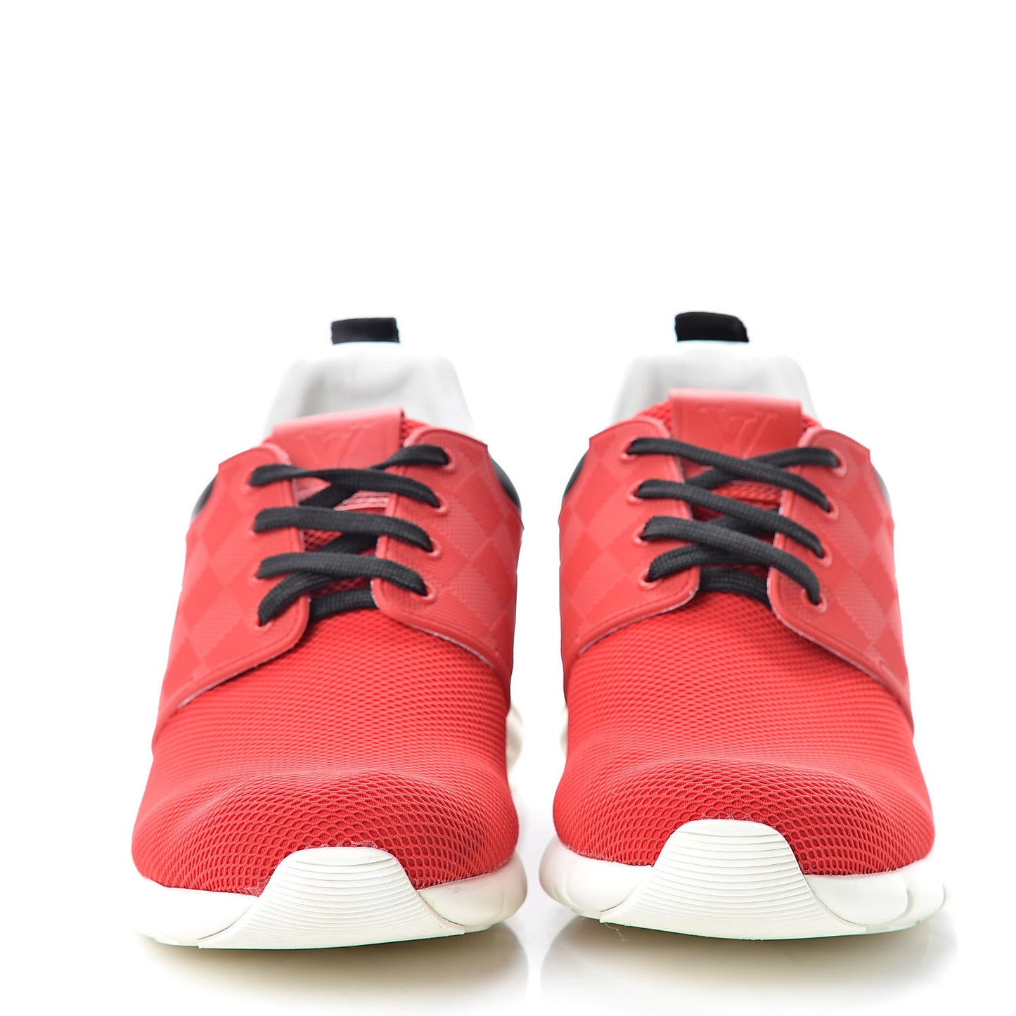 Rubber Mesh Suede Damier Fastlane Low Sneakers 7.5 Rouge