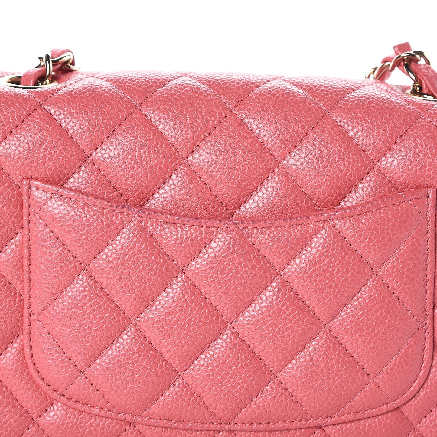 Caviar Quilted Mini Rectangular Flap Pink