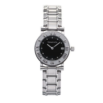 Tiffany Stainless Steel 25mm Atlas Quartz Watch Black 1 of 4