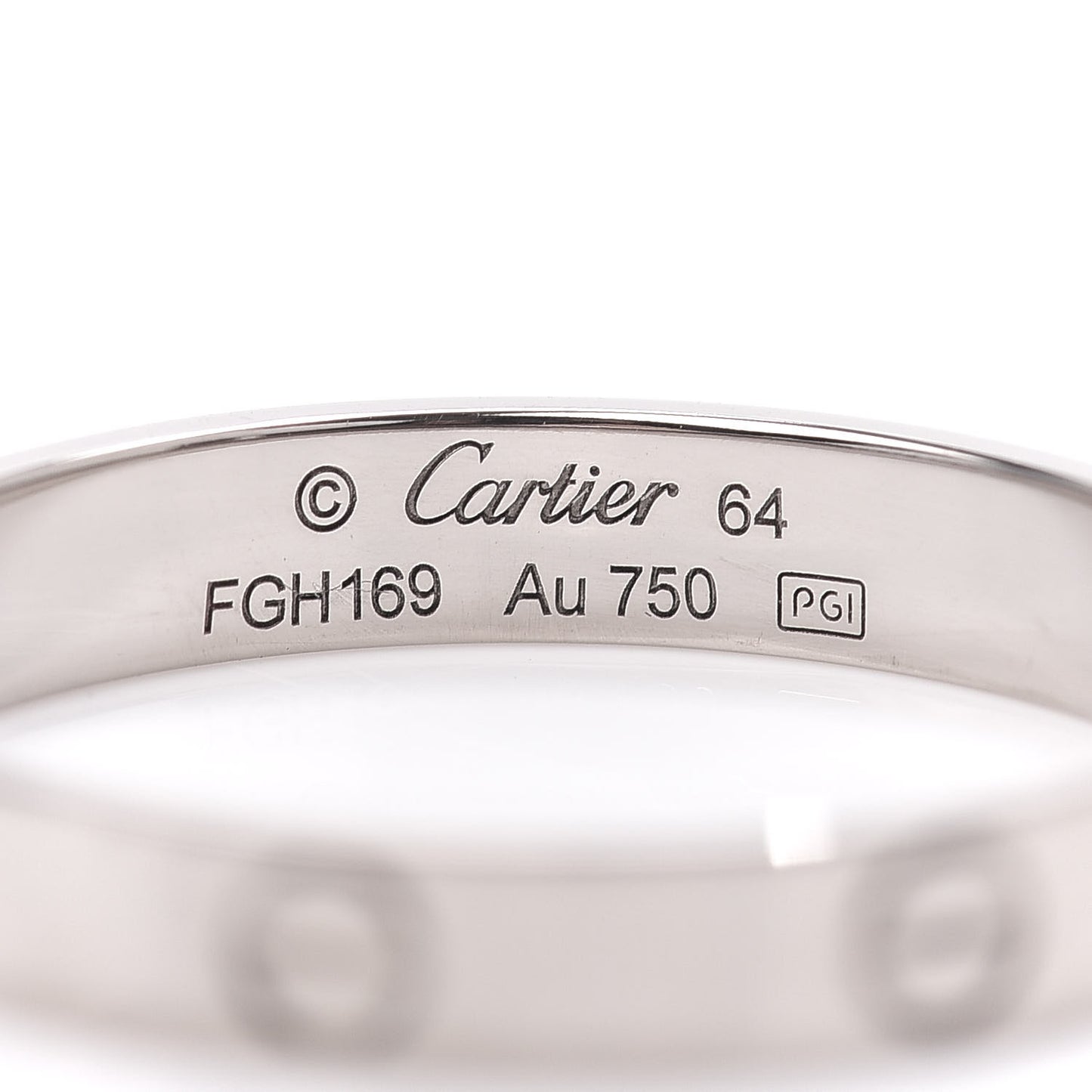 18K White Gold 3.5mm LOVE Wedding Band Ring 64 10.75