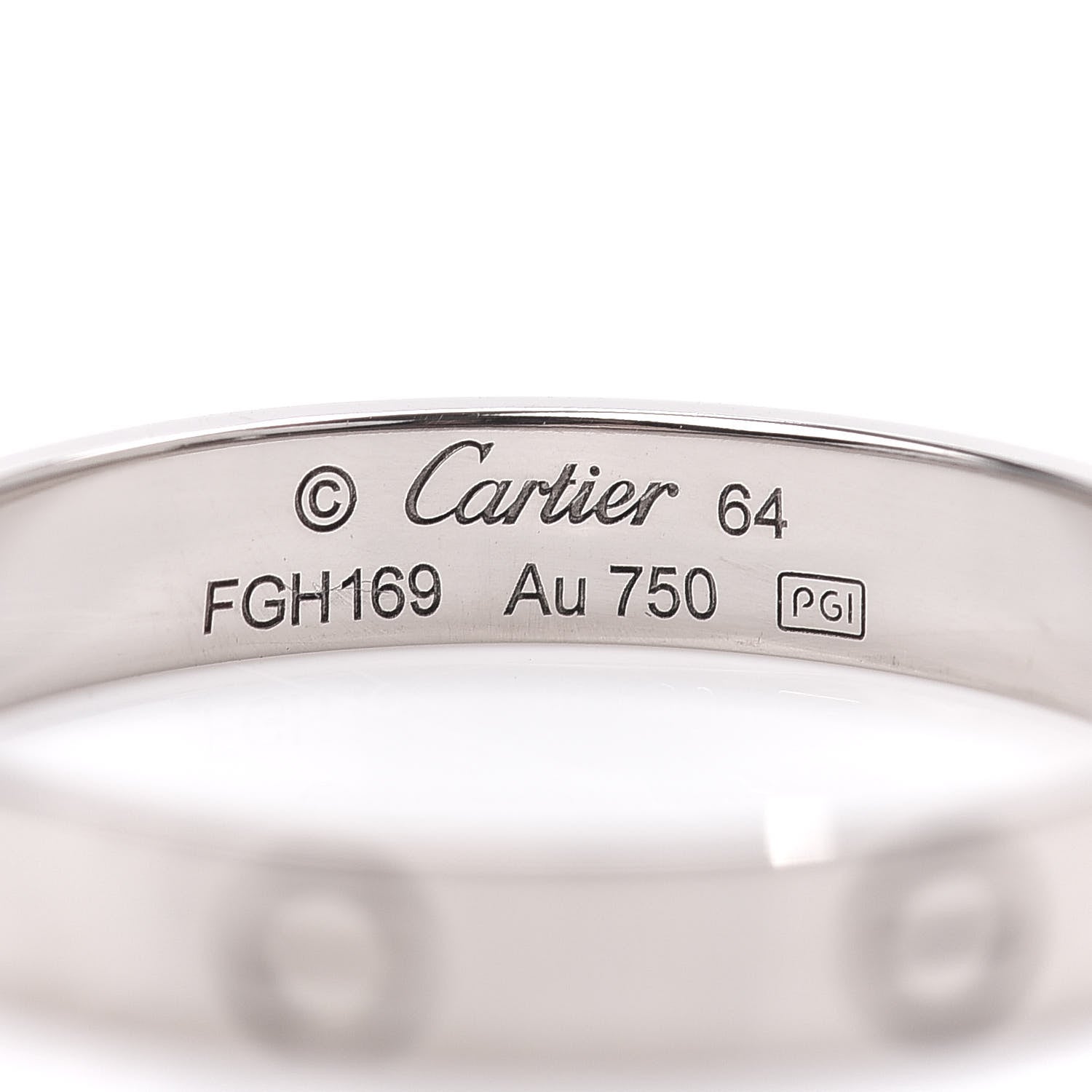 Cartier 18K White Gold 3.5mm LOVE Wedding Band Ring 64 10.75 4 of 4