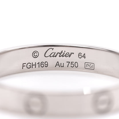 Cartier 18K White Gold 3.5mm LOVE Wedding Band Ring 64 10.75 4 of 4