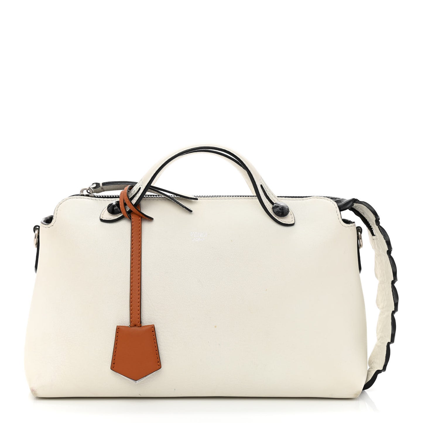 Vitello Dolce Croc Tail Medium By The Way Boston Bag White Black