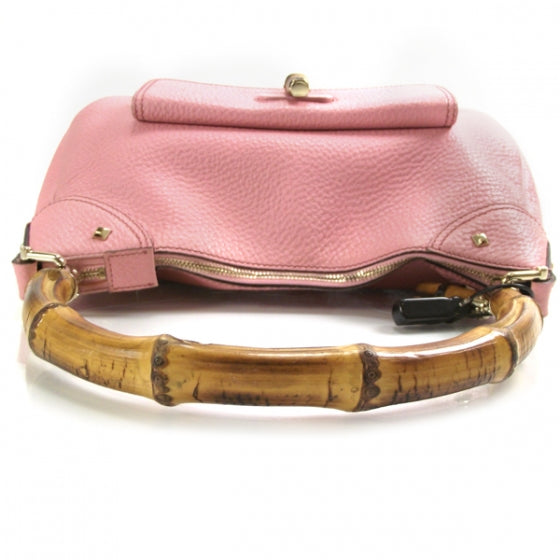 Gucci Calfskin Bamboo Top Handle Bag Pink 6 of 10