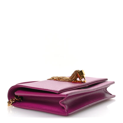 Saint Laurent Grain De Poudre Classic Monogram Kate Tassel Chain Wallet Dark Grape 4 of 9