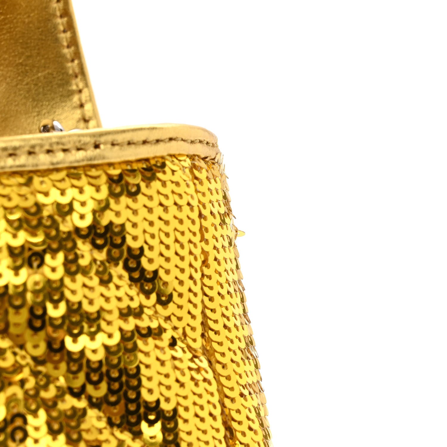 Gucci Sequin Matelasse Diagonal Mini GG Marmont Shoulder Bag Gold 11 of 13