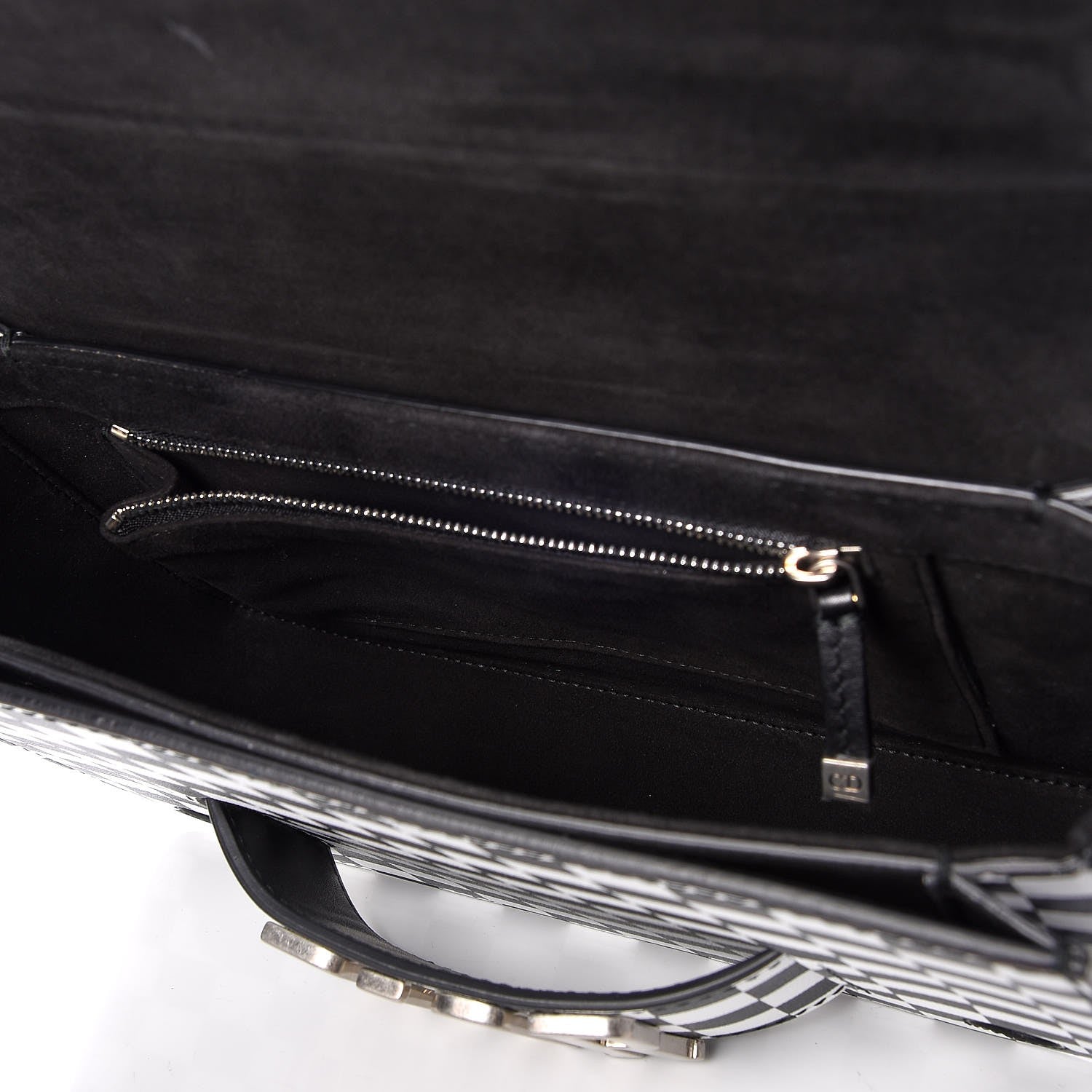 Christian Dior Smooth Calfskin Checkered Dio(r)evolution Flap Bag Black White 6 of 11
