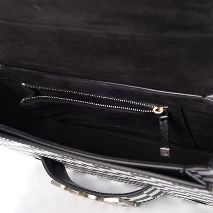 Christian Dior Smooth Calfskin Checkered Dio(r)evolution Flap Bag Black White 6 of 11
