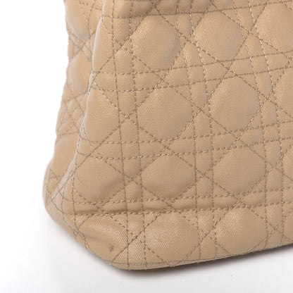Christian Dior Coated Canvas Cannage Medium Panarea Tote Beige 16 of 20