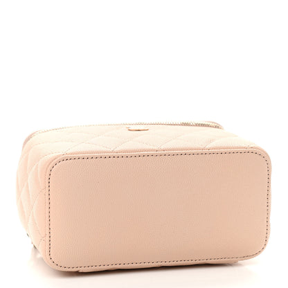 Chanel Caviar Quilted Small Vanity Case With Chain Light Beige 4 of 9