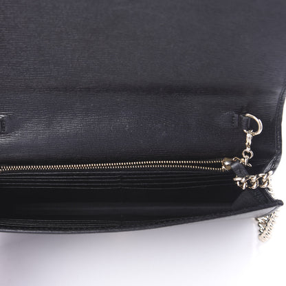 Gucci Textured Calfskin Medium Betty Chain Wallet Black 5 of 8