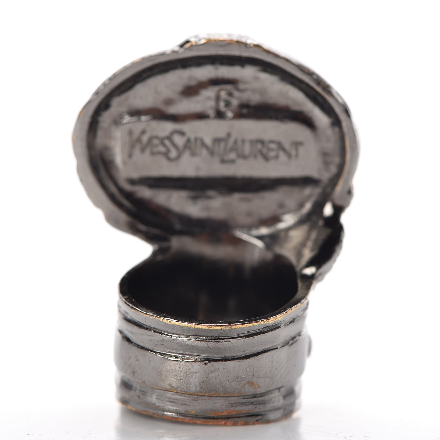 Glass Cabochon Arty Ovale Ring 6 Silver