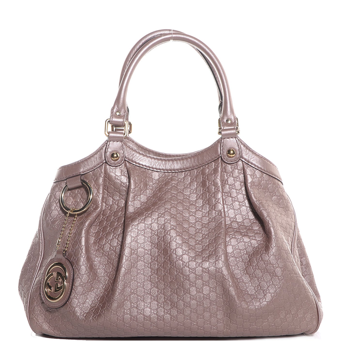 Metallic Microguccissima Medium Sukey Tote Dark Cipria