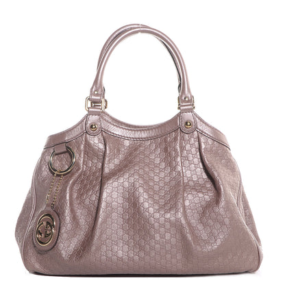 Gucci Metallic Microguccissima Medium Sukey Tote Dark Cipria 1 of 7