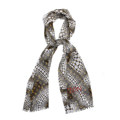 Louis Vuitton Cotton Monogram Kusama Infinity Dots Pareo Scarf White 1 of 6
