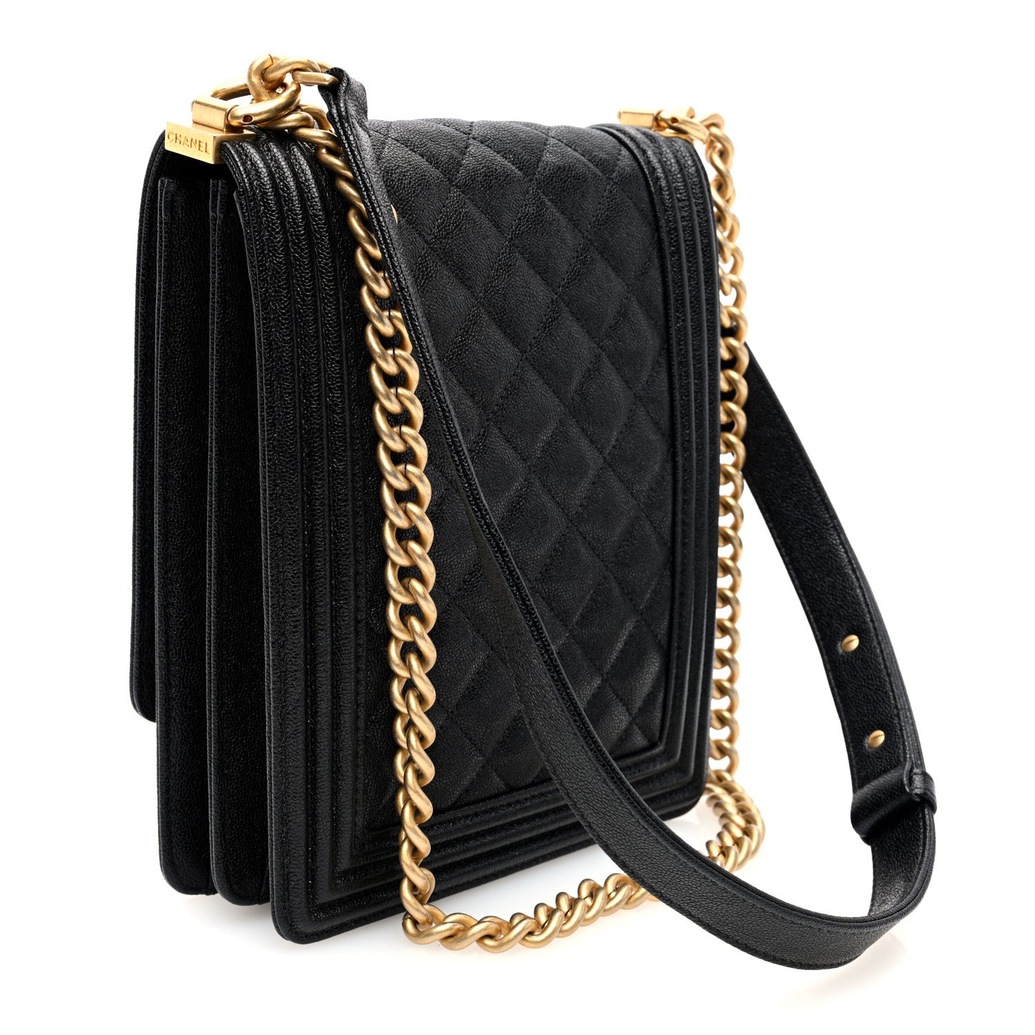 Chanel Caviar Quilted North South Boy Flap Black 3 of 10