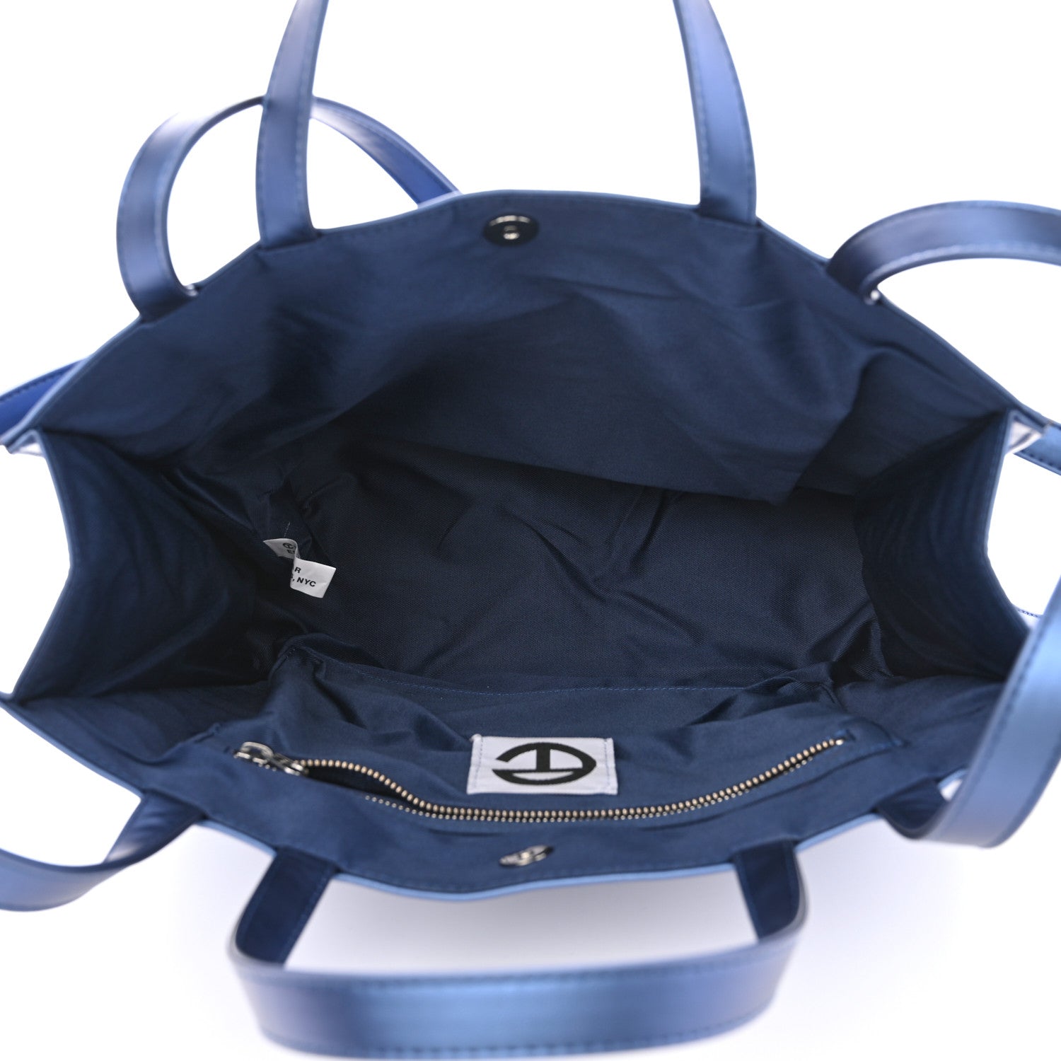 Telfar Metallic Vegan Leather Medium Shopping Bag Cobalt 5 of 11