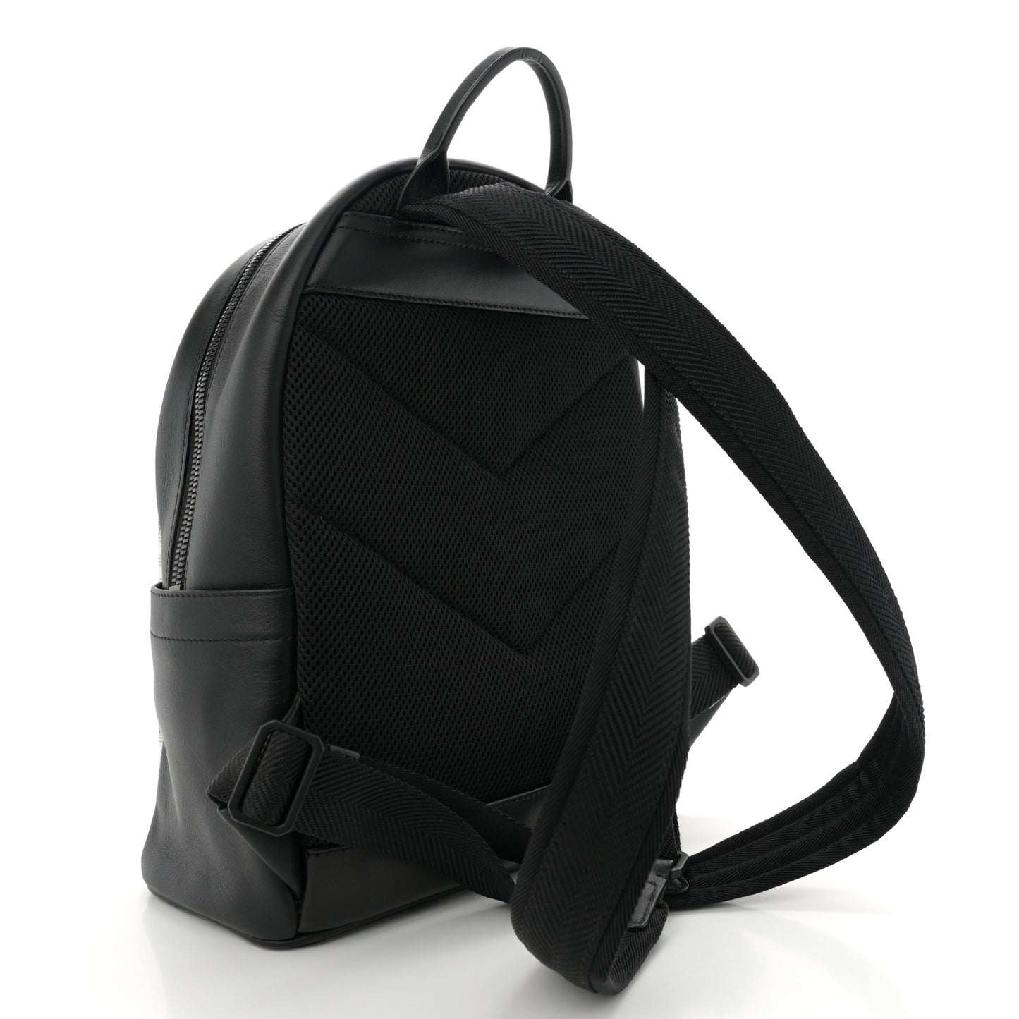 Cubic Monogram Medium Backpack Black White