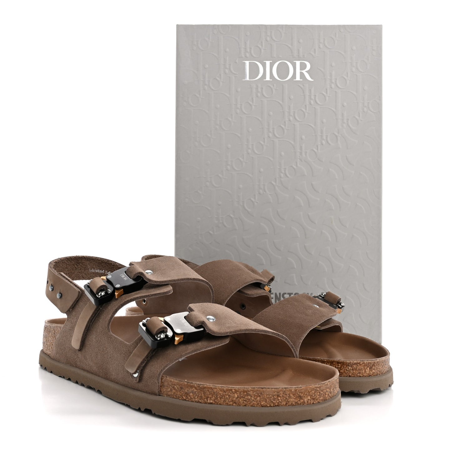 X BIRKENSTOCK Felted Wool Nubuck Calfskin Mens Milano Sandal 45 Brown